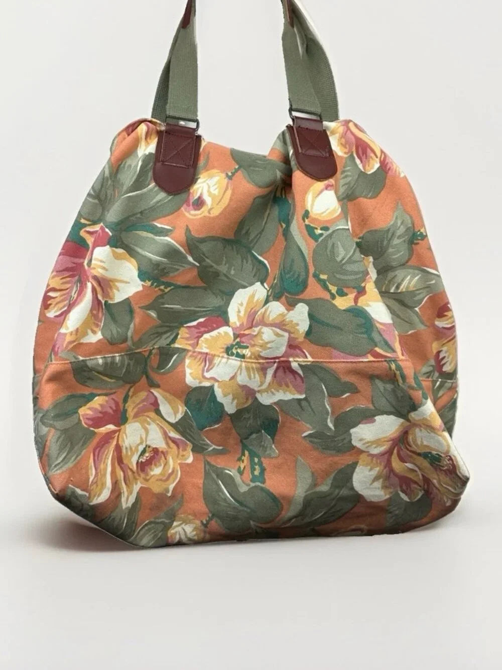 🌸 Vintage GAP Floral Canvas Weekender Duffel Tote Bag Cottagecore 80s 90s Boho